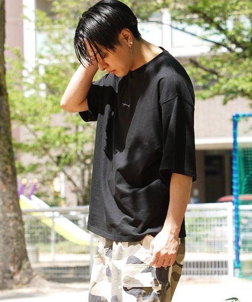 tシャツ 「unisex」水彩画風 フラワー バックプリントTシャツ / ロゴ