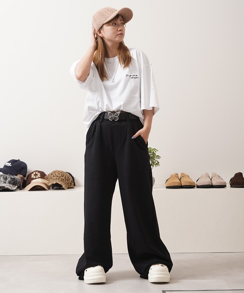 tシャツ 「unisex」水彩画風 フラワー バックプリントTシャツ / ロゴ