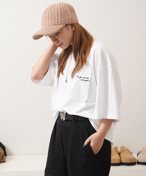 tシャツ 「unisex」水彩画風 フラワー バックプリントTシャツ / ロゴ