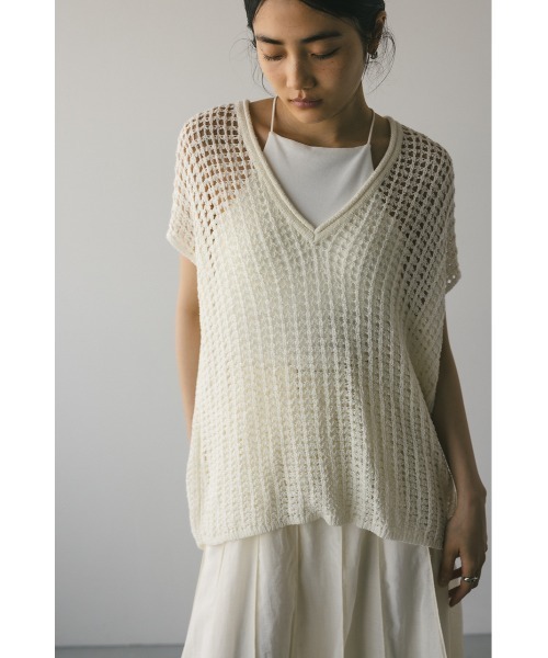 ニット セーター GLITTER CROCHET 2WAY KNIT レディース GLITTER CROCHET 2WAY KNIT｜HELIOPOLE｜HÉLIOPÔLE（エリオ