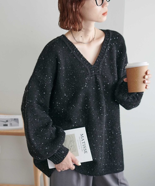 Discoat（ディスコート） ニット セーター 「WEB限定」ネップVネック