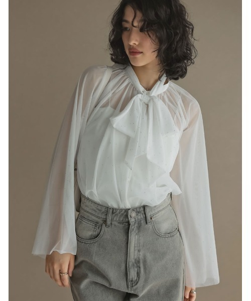 新品❣️フリルか素敵なブラウス ブラウス シャツ フリルクロップド丈ブラウス レディース