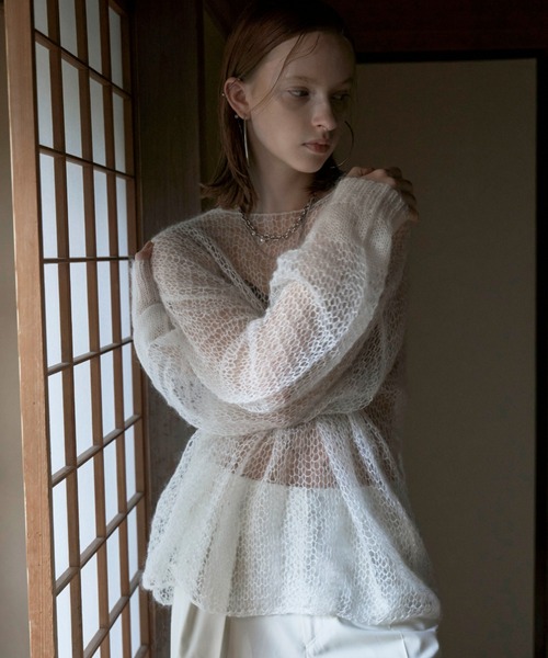 JOSE MOON ANGORA 2WAY KNIT 2024AW 洗える 白 JOSE MOON ANGORA 2WAY KNIT 2024AW 洗える 白