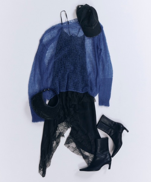 JOSE MOON ニット セーター MOHAIR HOLEDROP KNIT/モヘアホール