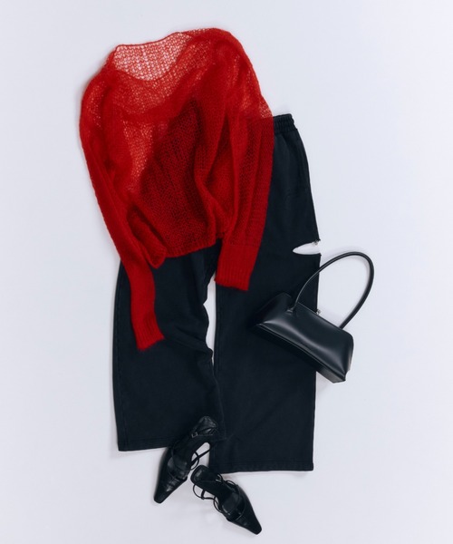 JOSE MOON ニット セーター MOHAIR HOLEDROP KNIT/モヘアホール