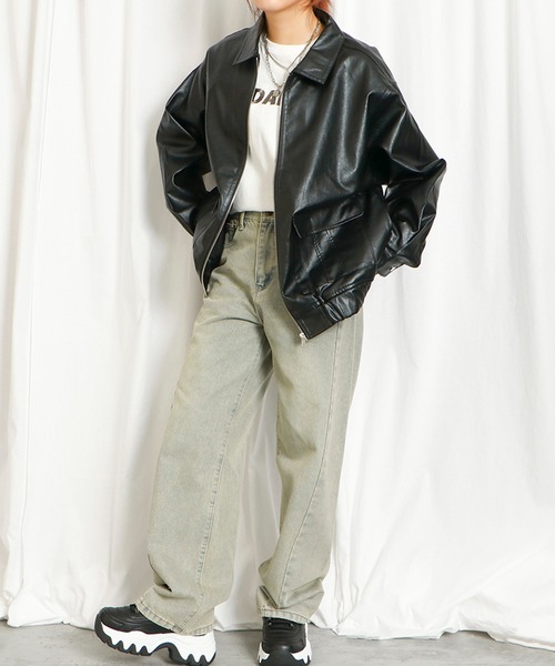 ブルゾン アウター 「トレンド映え×万能アウター」レディース フェイク