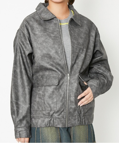 ブルゾン アウター 「トレンド映え×万能アウター」レディース フェイク