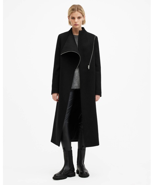 オールセインツ　アシンメトリー　コート アウター ALLSAINTS コート アウター MARGOH ASYMMETRIC WRAP FRONT COAT