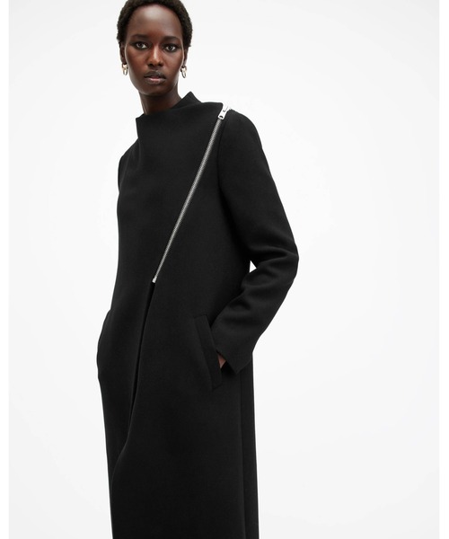 オールセインツ　アシンメトリー　コート アウター ALLSAINTS コート アウター MARGOH ASYMMETRIC WRAP FRONT COAT