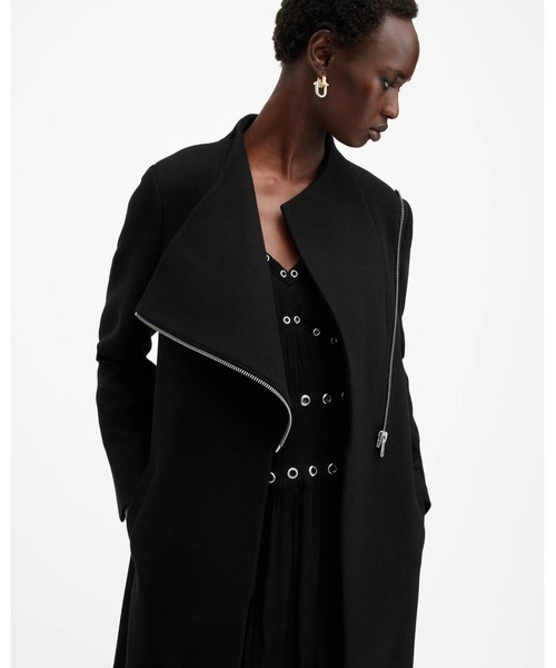 オールセインツ　アシンメトリー　コート アウター ALLSAINTS コート アウター MARGOH ASYMMETRIC WRAP FRONT COAT
