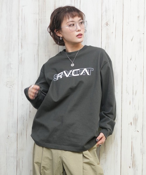 tシャツ RVCA/ルーカ シンプルロゴ/ロンT BF043-050 レディース