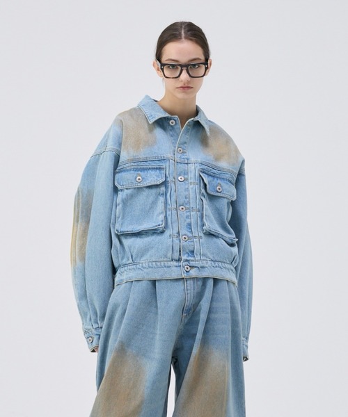Wudie jeans co sizeSデニムジャゲットジャン古着ヴィンテージ soerte デニムジャケット gジャン MUD DYEING VINTAGE LIKE