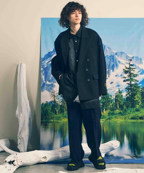 ス*ビ様 メゾンスペシャル　ションヘルツイルワンタックワイドパンツ　グリーン　2 ユニセックスアイテム》ションヘルツイルワンタックワイドパンツ