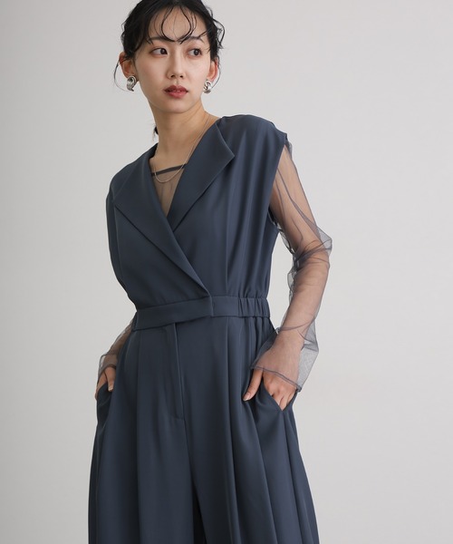 LAGUNAMOON 黒パンツドレスレース 結婚式 二次会 同窓会 お呼ばれ niana パンツドレス チュールドッキングパンツドレス