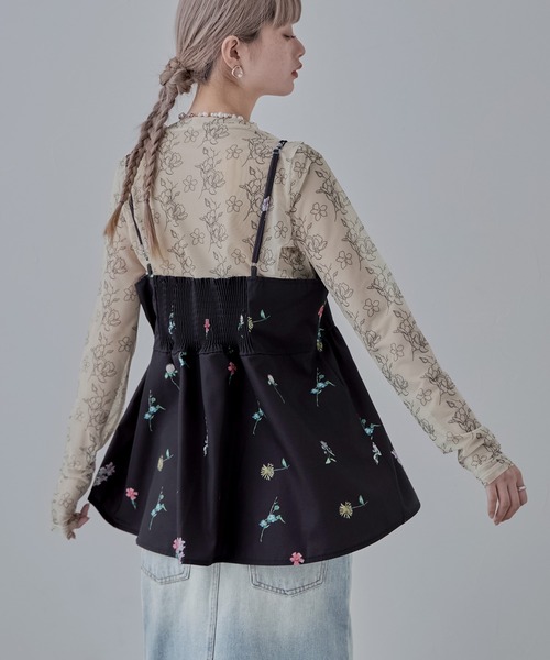 etoll.（エトル） キャミソール 花柄プリントキャミソールビスチェ