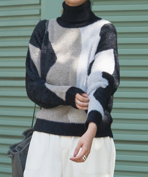 「Audrey and John Wad」 タートルネックニット FREE ベージュ レディース_画像3