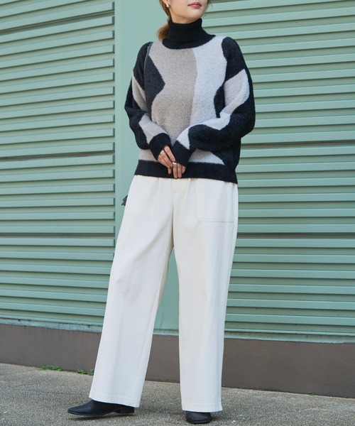 「Audrey and John Wad」 タートルネックニット FREE ベージュ レディース_画像8