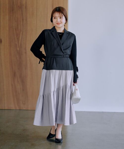 ワンピース kouna COHINA（コヒナ） ワンピース ジレティアードドッキングワンピース
