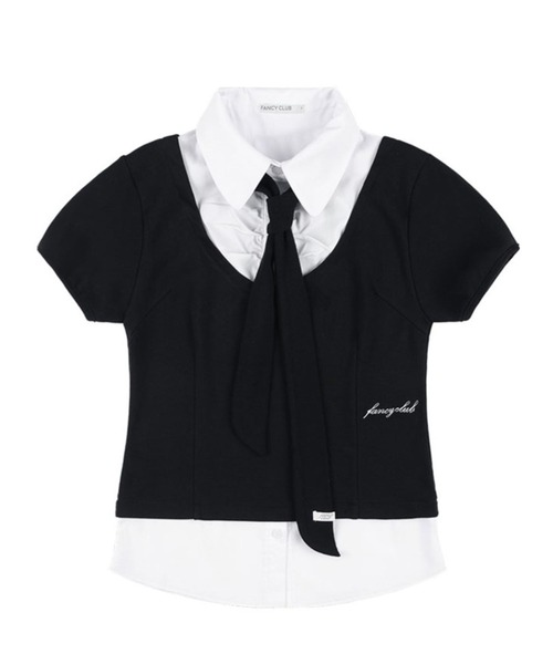 ブラウス シャツ FANCY CLUB／リボンTシャツ レディース FANCY CLUB ブラウス シャツ CLUB／リボンTシャツ レディース