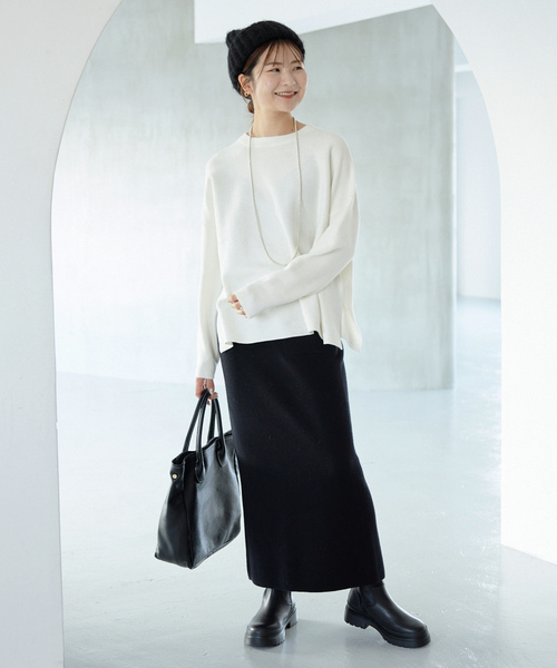 「SLOBE IENA」 ニットスカート 38 ブラック レディース_画像2