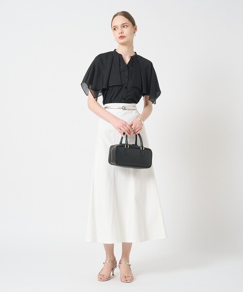 ANAYI（アナイ） ブラウス シャツ スパンローンケープラッフルブラウス