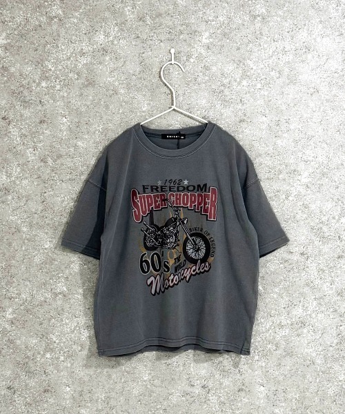 SHISKY（シスキー） tシャツ ピグメント加工 バイカーデザインフロント