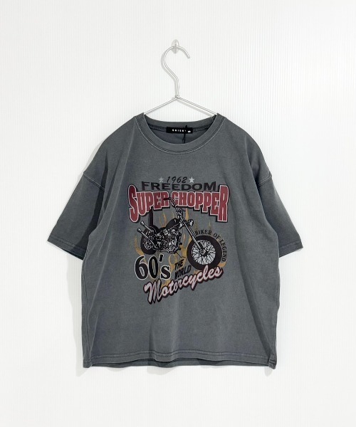SHISKY（シスキー） tシャツ ピグメント加工 バイカーデザインフロント
