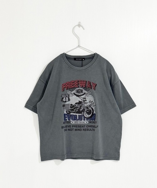 SHISKY（シスキー） tシャツ ピグメント加工 バイカーデザインフロント