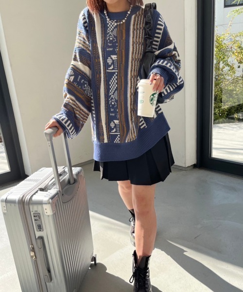 「nemne store」 長袖ニット SMALL ブルー レディース_画像6