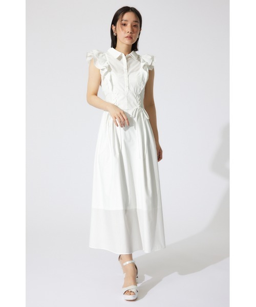 rienda ワンピース レースアップフリルワンピース 半袖 夏服 rienda ワンピース レースアップフリルワンピース 半袖 夏服