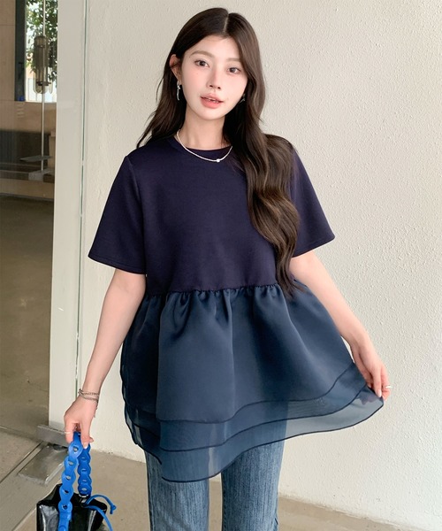 tシャツ 3段シアーペプラムTシャツ レディース : ZOZOTOWN Yahoo!店