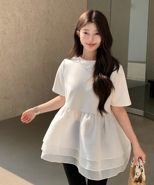 tシャツ 3段シアーペプラムTシャツ レディース : ZOZOTOWN Yahoo!店