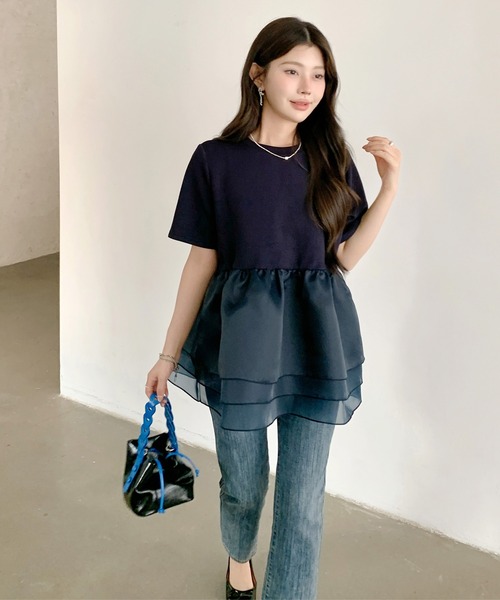 tシャツ 3段シアーペプラムTシャツ レディース : ZOZOTOWN Yahoo!店