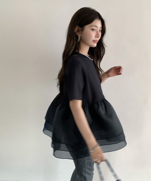 tシャツ 3段シアーペプラムTシャツ レディース : ZOZOTOWN Yahoo!店