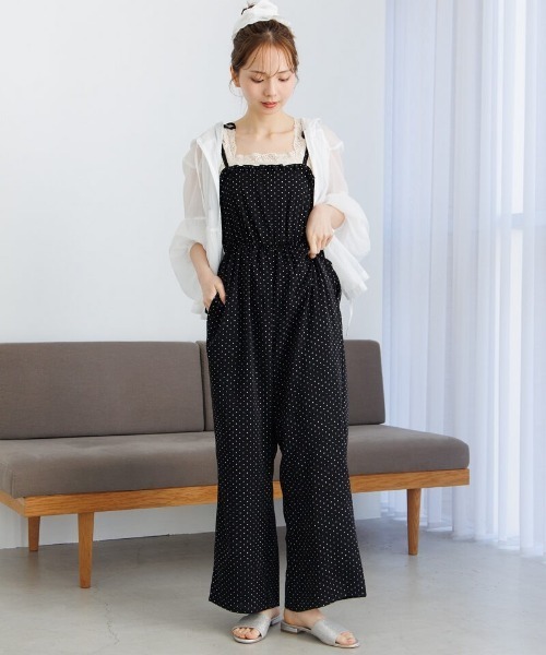 フラワーモチーフ付きサロペット セール】フラワーモチーフ付きサロペット（その他パンツ）｜Rose