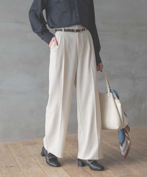 GLOBAL WORK パンツ ウツクシルエットDRYワイドパンツTall
