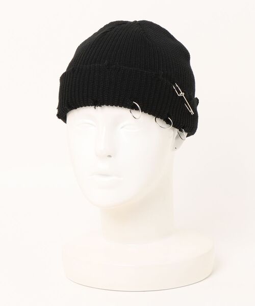 Anthe（アンテ） ニット帽 ニットキャップ パンク風ダメージ加工ワッチ