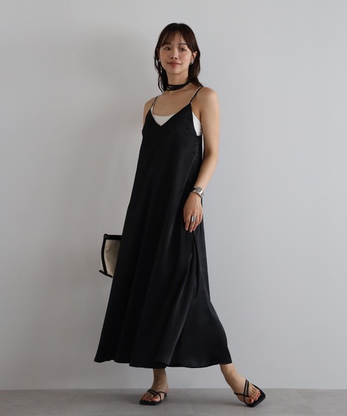 ENC ワンピース 「動画あり」satin camisole one piece with choker
