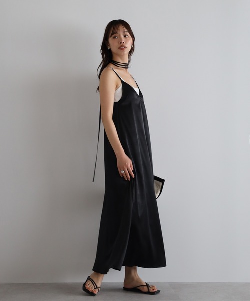 ENC ワンピース 「動画あり」satin camisole one piece with choker