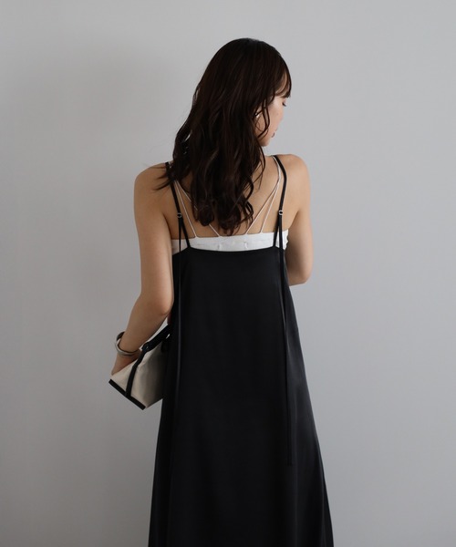 ENC ワンピース 「動画あり」satin camisole one piece with choker