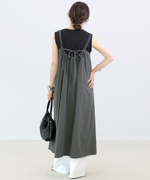 Aletta vita ワンピース フロントジップ後ろリボンキャミワンピース