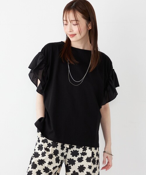 tシャツ SHIPS Colors:「手洗い可能」シルケット 天竺 2WAY トップス レディース