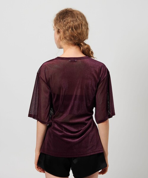 tシャツ 「ATTISESSION」メッシュ ベロア Tシャツ レディース ATTISESSION tシャツ 「ATTISESSION」メッシュ ベロア Tシャツ