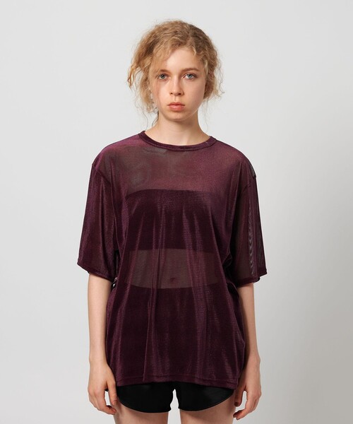 ATTISESSION tシャツ 「ATTISESSION」メッシュ ベロア Tシャツ