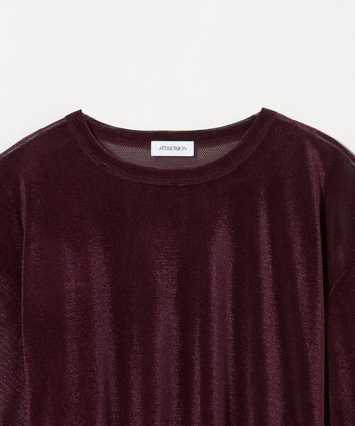 ATTISESSION tシャツ 「ATTISESSION」メッシュ ベロア Tシャツ
