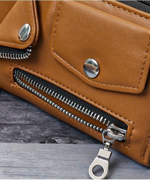 財布 Johnny the Fox Men's Leather Wallet (Dark Brown) | USA Made
