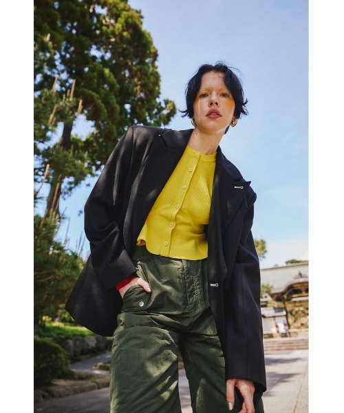 ジャケット・アウター OMMO VEST LAYERED BIG SHOULDER JK OMMO ONLINE STORE / VEST LAYERED BIG SHOULDER JK