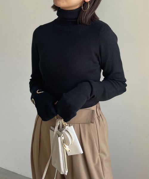 「CAPRICIEUX LE'MAGE」 タートルネックニット FREE アイボリー レディース_画像3