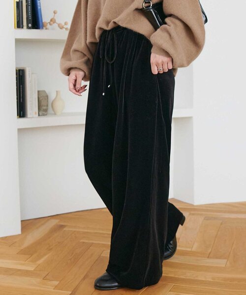Discoat（ディスコート） パンツ ベロアワイドパンツ レディース