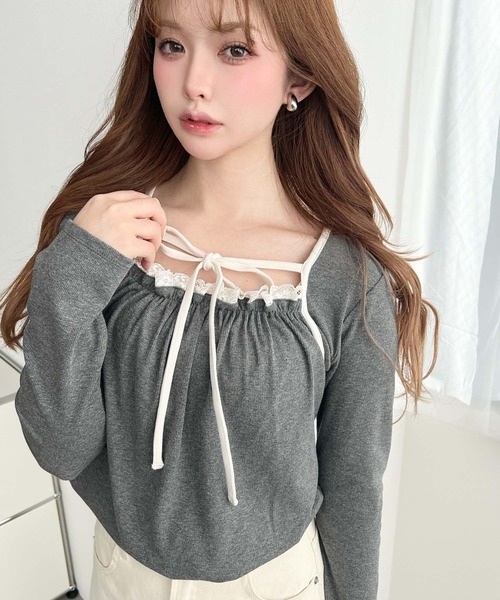 【新品】リボンモチーフカットソー リボンモチーフカットソー(カットソー)｜TOPS（トップス）｜CELFORD